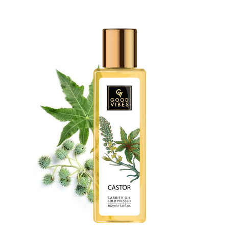 Buy Good Vibes Castor 100% Pure Cold Pressed Oil For Hair & Skin | Moisturizing, Hair Growth | No Parabens, No Sulphates, No Mineral Oil (100 ml) - Purplle