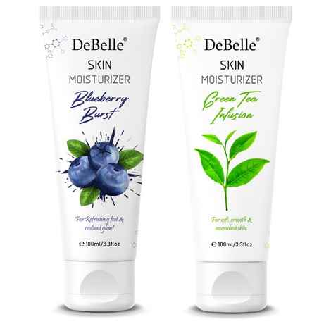 DeBelle Skin Moisturizer Combo offer Pack of 2 (Blueberry Burst, Green Tea Infusion ) (200ml)