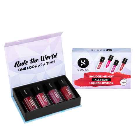 Buy SUGAR Cosmetics Smudge Me Not ""All Night"" Liquid Lipstick Gift Box - Purplle