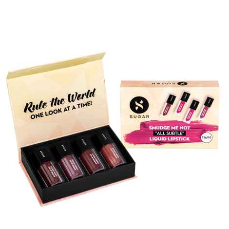 Buy SUGAR Cosmetics Smudge Me Not ""All Subtle"" Liquid Lipstick Gift Box - Purplle
