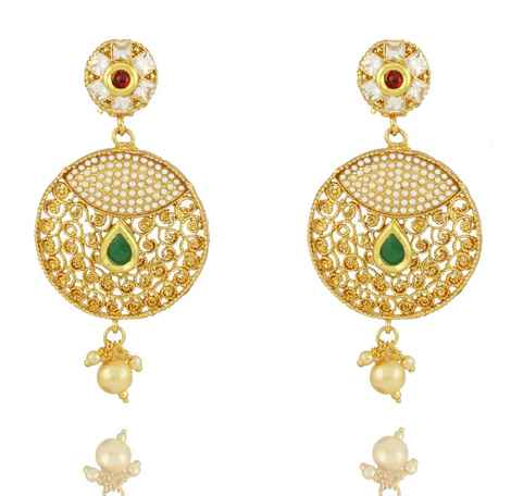 Buy Royal Bling Golden Color Drop Earrings - Purplle