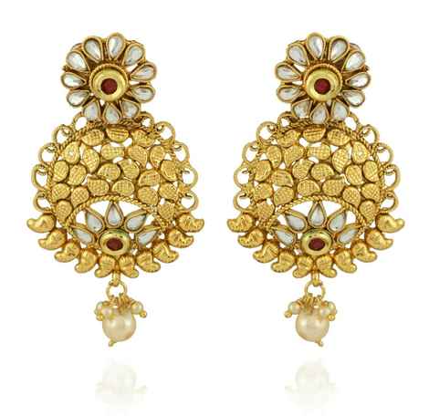Buy Royal Bling Golden Color Drop Earrings - Purplle