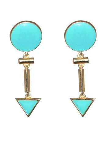 Buy Crunchy Fashion Aqua Cheering Decadic Earring - Purplle