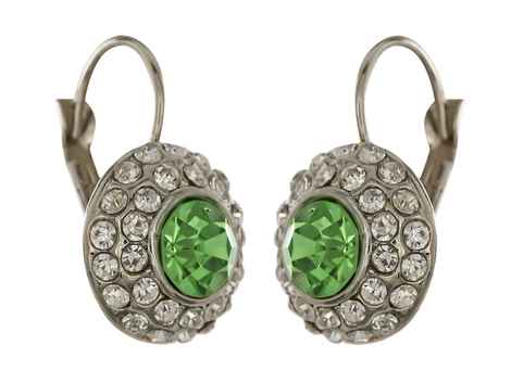 Buy Crunchy Fashion Austrain Crystal Shining Green Stud Bali Earring - Purplle