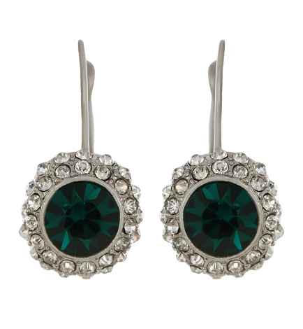 Buy Crunchy Fashion Austrain Crystal Green Stud Bali Earring - Purplle