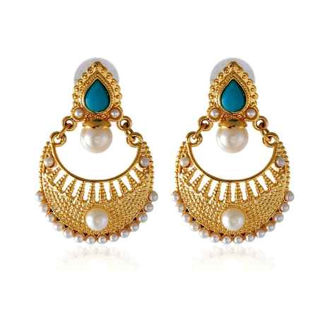 Buy Crunchy Fashion Beryl Frosted Precious Earring - Purplle