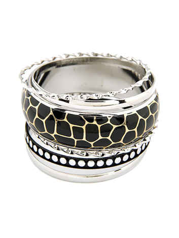 Buy Crunchy Fashion Black And Silver Bangles Set - Purplle