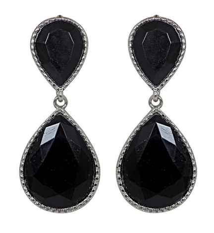 Buy Crunchy Fashion Black Dual Droplet Drop Earrings - Purplle