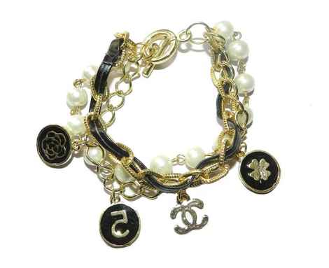 Buy Crunchy Fashion Black Flower Pearl Multilayer Bracelet - Purplle