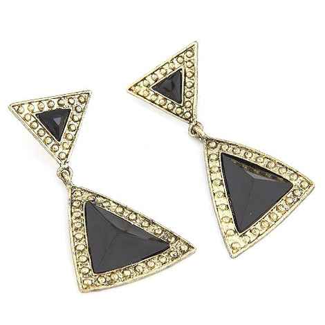 Buy Crunchy Fashion Black Geometric Blocks Earrings - Purplle