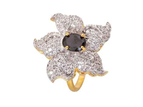 Buy Crunchy Fashion Black Pentas Cz Stones Ring - Purplle