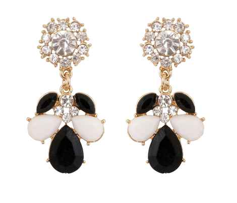 Buy Crunchy Fashion Bling Of Monochrome Drop Earrings - Purplle