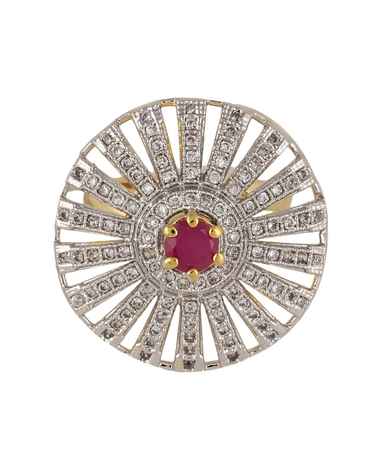 Buy Crunchy Fashion Brilliant Cut Cz Pink Stone Ring - Purplle