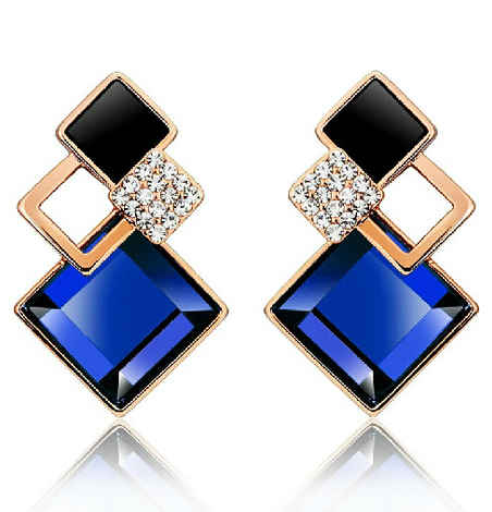 Buy Crunchy Fashion Bunch Of Shining Square Earrings - Purplle