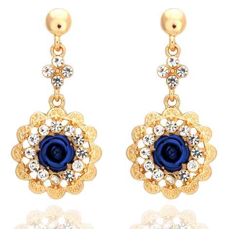 Buy Crunchy Fashion Gold Plated Dangler Earrings - Purplle