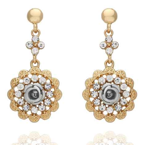 Buy Crunchy Fashion Gold Plated Dangler Earrings - Purplle