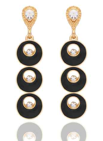 Buy Crunchy Fashion Gold Plated Black Stylish Drop Earrings - Purplle