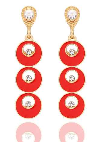 Buy Crunchy Fashion Red Drop Earrings - Purplle