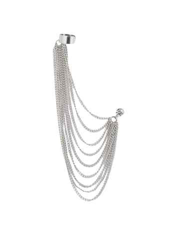 Buy Crunchy Fashion Chain Connetions Silver Earcuff - Purplle