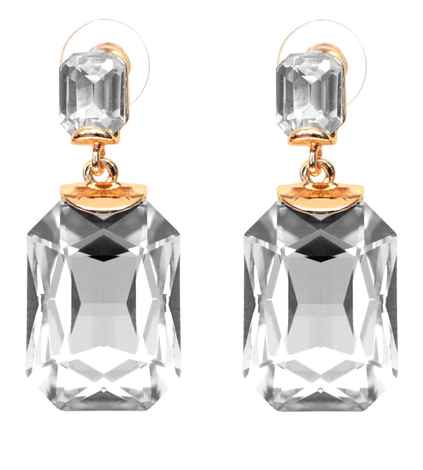 Crunchy Fashion Clear Crystal Dangling Earrings