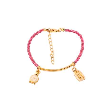 Buy Crunchy Fashion Clock Charm Beaded Bracelet - Purplle