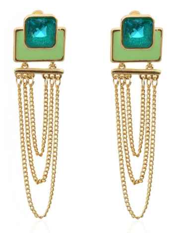 Buy Crunchy Fashion Colorrush Verdant Multilayer Danglers - Purplle