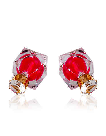 Buy Crunchy Fashion Crystal Rosy Dual Sided Earrings - Purplle