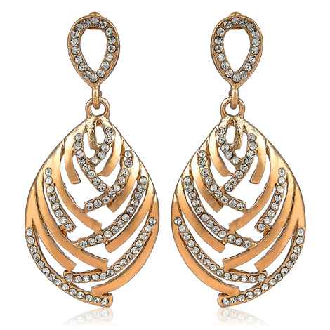 Buy Crunchy Fashion Dangling Leaves Earrings - Purplle