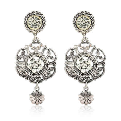 Buy Crunchy Fashion Dangling Silver Earrings For Women - Purplle