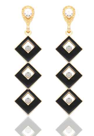 Buy Crunchy Fashion Dazzling Square Dangle Earrings For Women - Purplle