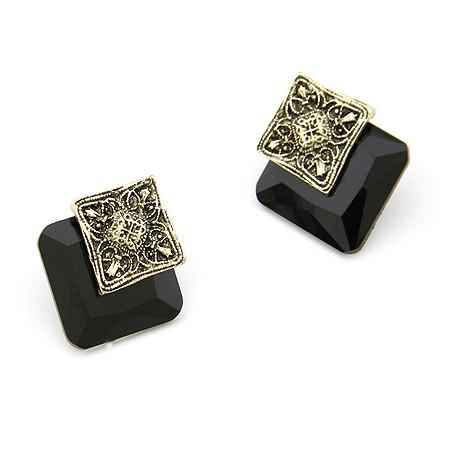 Buy Crunchy Fashion Elegant Black Square Studs - Purplle