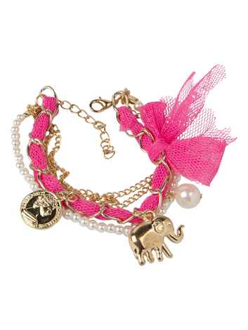 Buy Crunchy Fashion Elephant Charm Lace Bracelet - Purplle