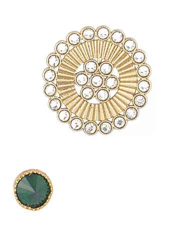 Buy Crunchy Fashion Emerald Dual Stud Earing - Purplle