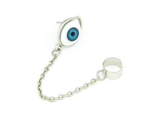 Buy Crunchy Fashion Evil Eye Ear Cuffs - Purplle