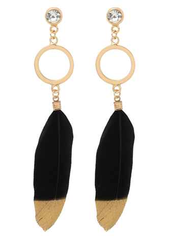 Buy Crunchy Fashion Feather Crystal Earrings - Purplle