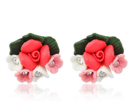 Buy Crunchy Fashion Floral Bunch Stud Earrings For Women & Girls - Purplle