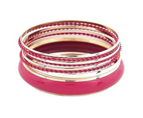 Buy Crunchy Fashion Girl In Pink Bangle Set - Purplle