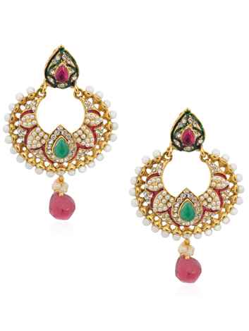 Buy Royal Bling Glorious Pearl Petal Blush Earrings - Purplle