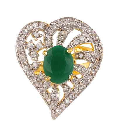 Buy Crunchy Fashion Green Oval Cut Heart Cz Ring - Purplle