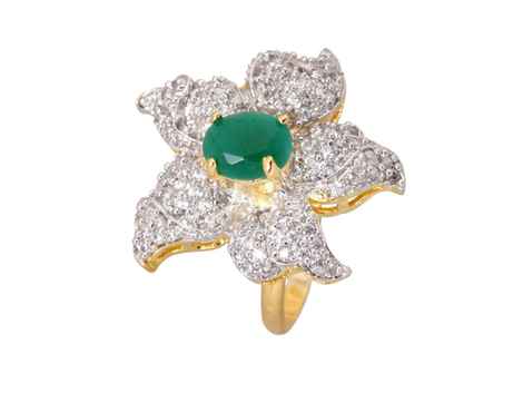 Buy Crunchy Fashion Green Pentas CZ Stones Ring - Purplle