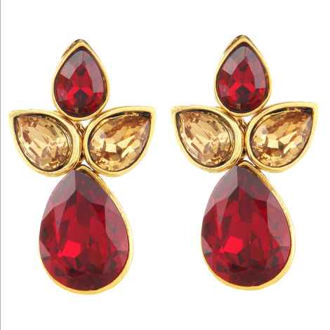 Buy Crunchy Fashion Leafy Kundan Drop Earrings - Purplle