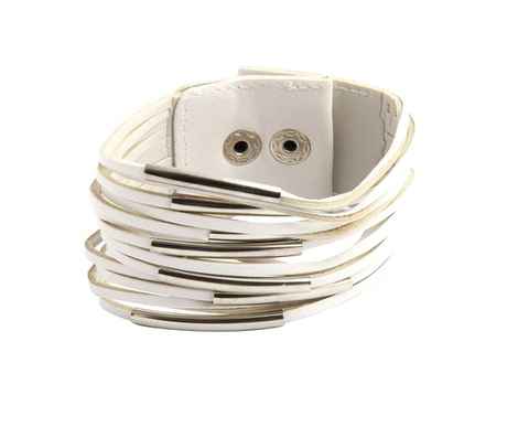 Buy Crunchy Fashion Leather Multi Strap Bracelet-White - Purplle