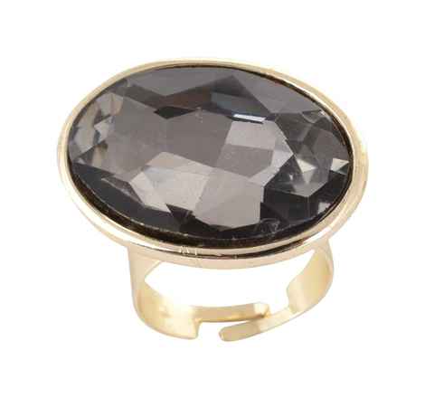 Buy Crunchy Fashion Metallic Oval Crystal Statement Ring - Purplle