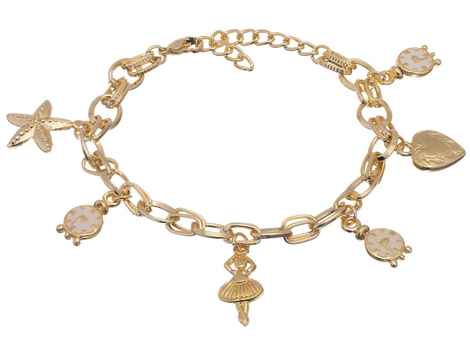 Buy Crunchy Fashion Multi charms golden bracelet - Purplle