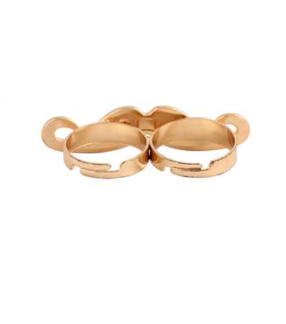 Buy Crunchy Fashion Orange Mustache Double Finger Ring - Purplle