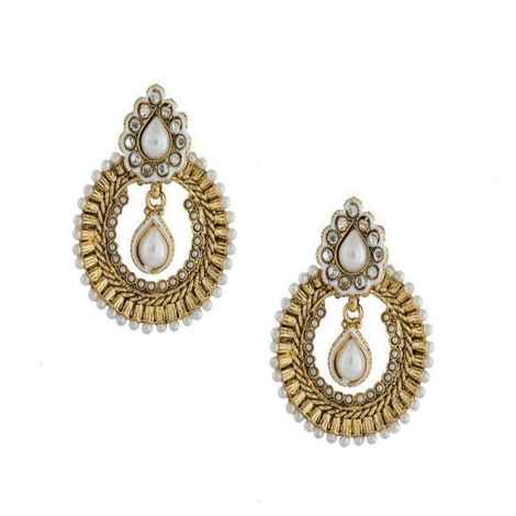 Buy Royal Bling Pearl Chandbali Earrings - Purplle