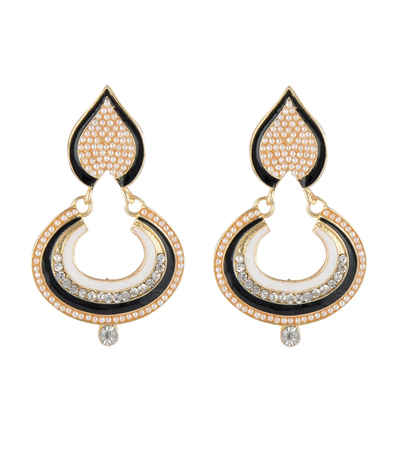 Buy Crunchy Fashion Pearl Embroider Dusky Earring - Purplle