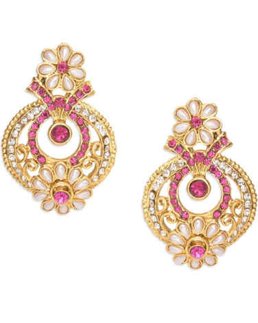Buy Royal Bling Posy Floret Flush Pearly Earrings - Purplle