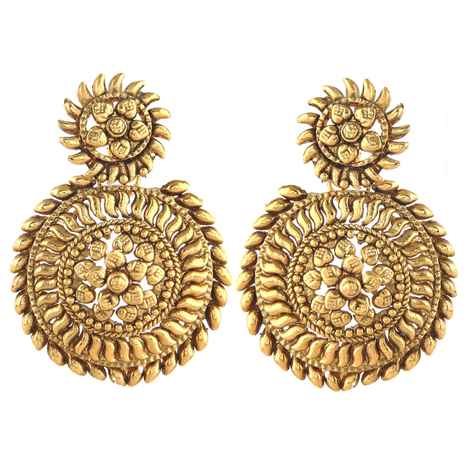 Buy Royal Bling Golden Plated Drop Earring - Purplle