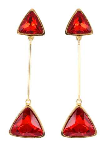 Buy Crunchy Fashion Red Trendy Triangles Statement Earrings - Purplle